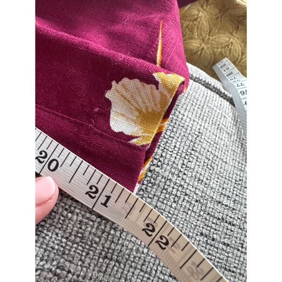 ModCloth Floral Print Linen Wide-Leg Cropped Pants Burgundy Womens Sz 00 NWT - Picture 10 of 10